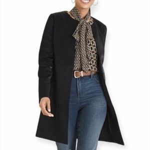 CHICOS Faux Black Leather Topper Jacket (Chicos Size 4) XXL/20